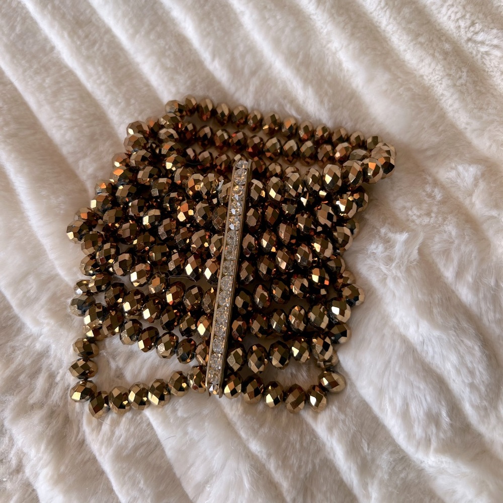 Vintage Golden Rhinestone Stretch Bracelet